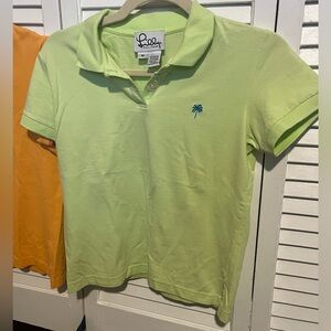 Lilly Pulitzer Light Green Polo with Blue Logo